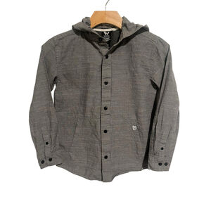 Shaun White Hooded Button Up Shirt Boys Size S 6/7 Bray Long Sleeve Pockets